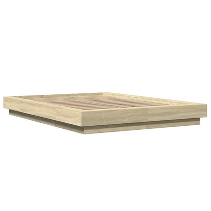 vidaXL Bed Frame with LED Lights without Mattress Sonoma Oak 140x200cm