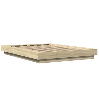 vidaXL Bed Frame with LED Lights without Mattress Sonoma Oak 140x200cm
