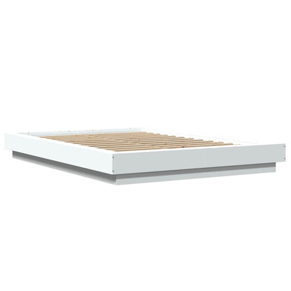vidaXL Bed Frame with LED Lights without Mattress White 120x200cm