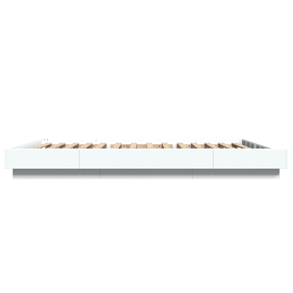vidaXL Bed Frame with LED Lights without Mattress White 120x200cm