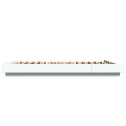 vidaXL Bed Frame with LED Lights without Mattress White 120x200cm