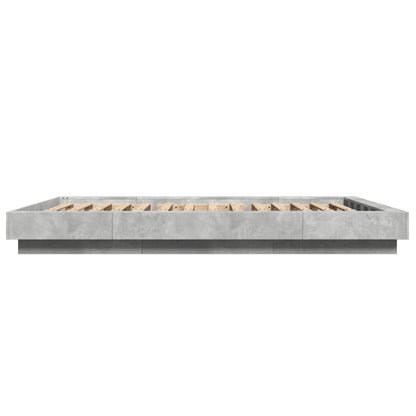 vidaXL Bed Frame with LED Lights without Mattress Concrete Grey 120x200cm