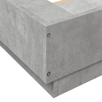 vidaXL Bed Frame with LED Lights without Mattress Concrete Grey 120x200cm