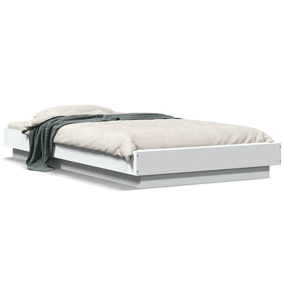 vidaXL Bed Frame with LED Lights without Mattress White 100x200cm