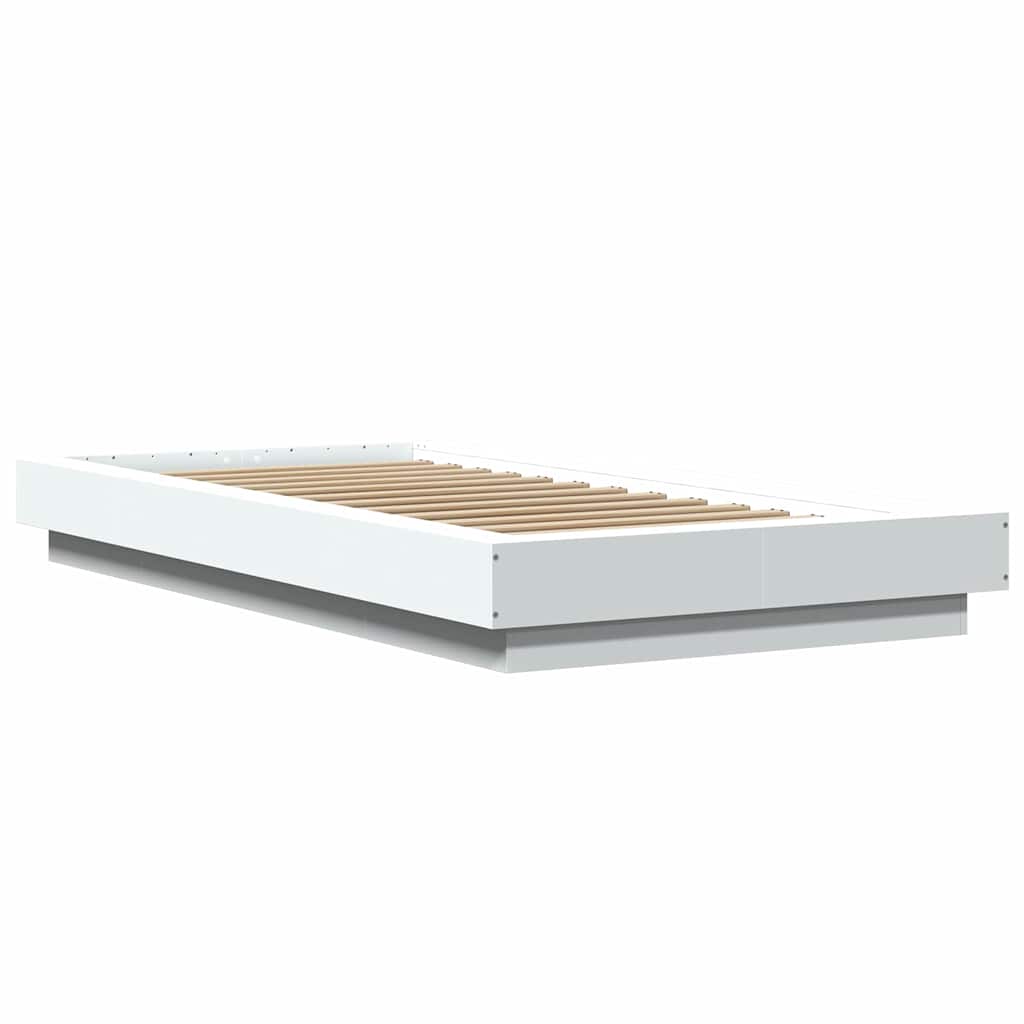 vidaXL Bed Frame with LED Lights without Mattress White 100x200cm
