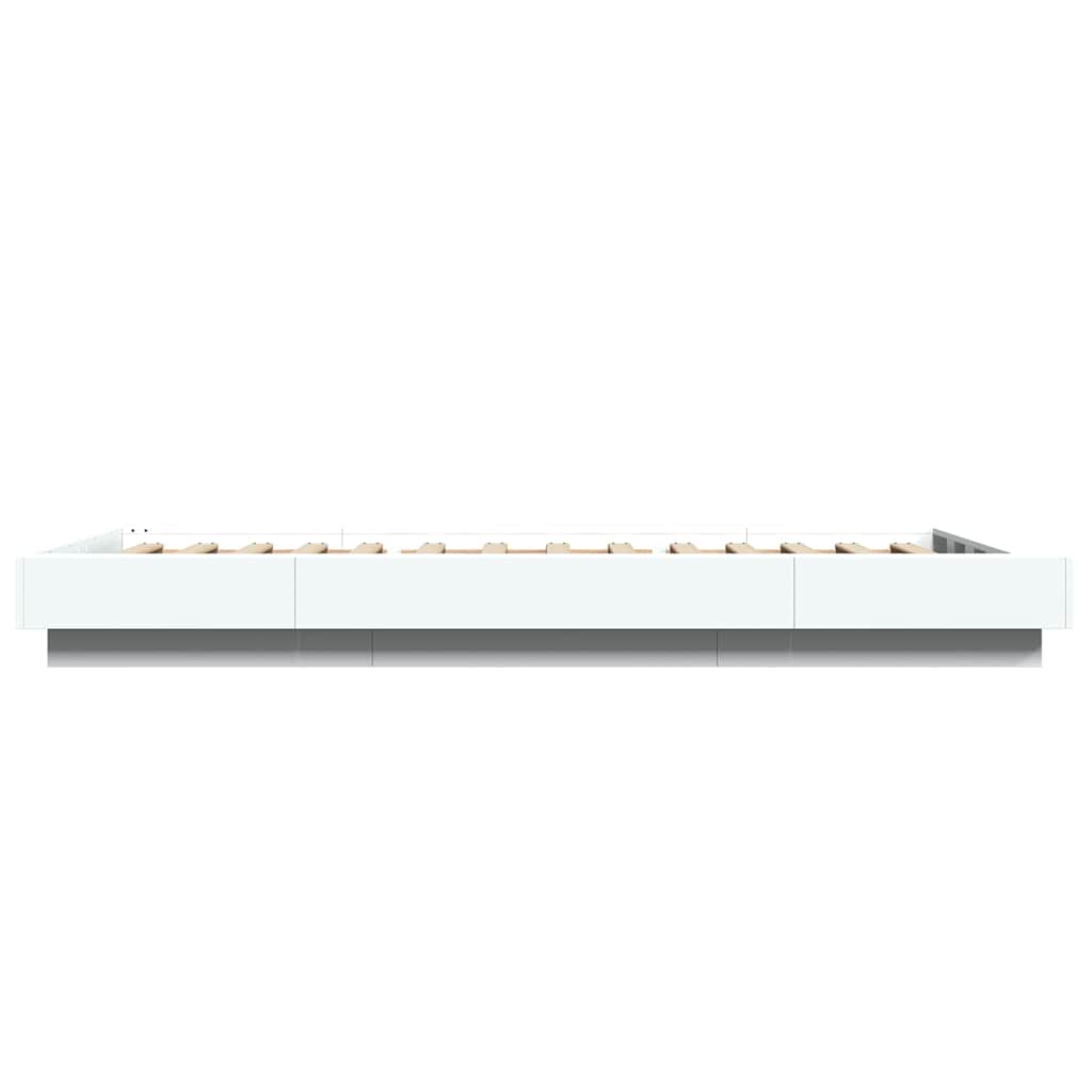 vidaXL Bed Frame with LED Lights without Mattress White 100x200cm