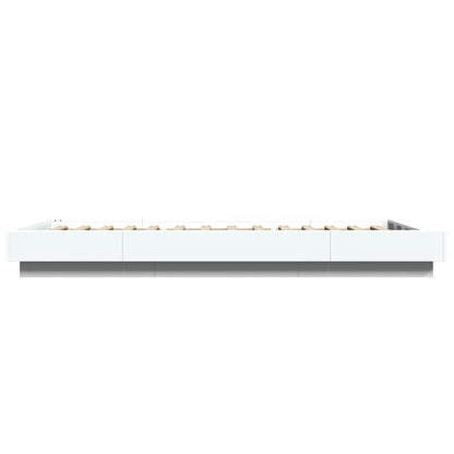 vidaXL Bed Frame with LED Lights without Mattress White 100x200cm
