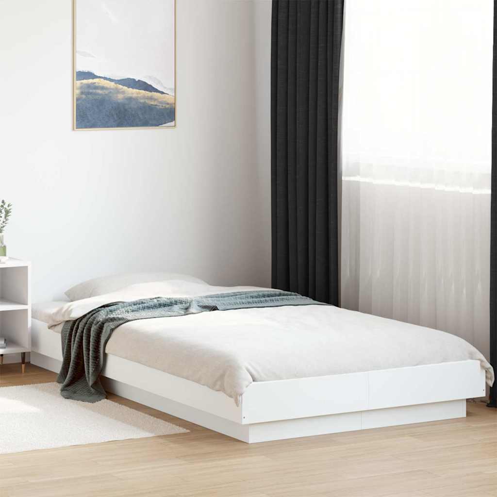 vidaXL Bed Frame with LED Lights without Mattress White 100x200cm
