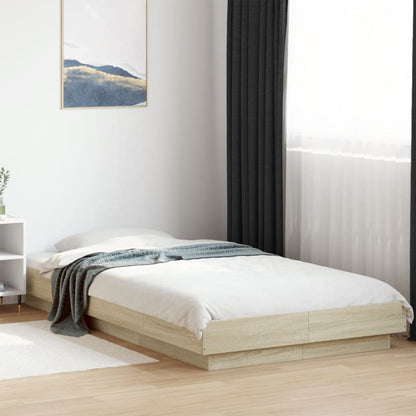 vidaXL Bed Frame with LED Lights without Mattress Sonoma Oak 100x200cm