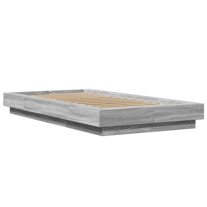 vidaXL Bed Frame with LED Lights without Mattress Grey Sonoma 100x200cm