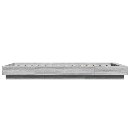 vidaXL Bed Frame with LED Lights without Mattress Grey Sonoma 100x200cm