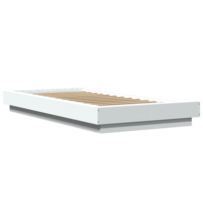 vidaXL Bed Frame with LED Lights without Mattress White 90x200cm
