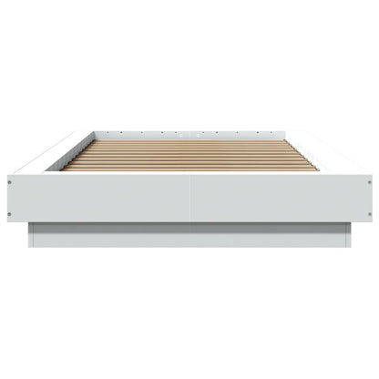 vidaXL Bed Frame with LED Lights without Mattress White 90x200cm