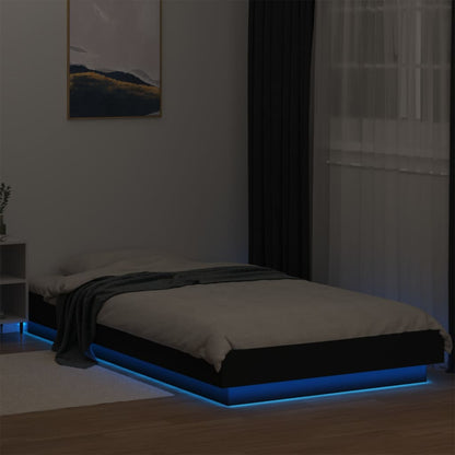vidaXL Bed Frame with LED Lights without Mattress Black 90x200cm