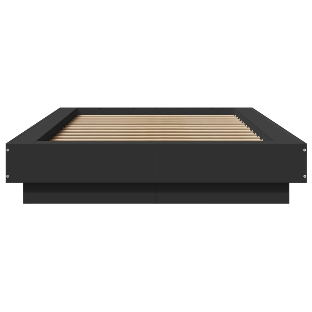 vidaXL Bed Frame with LED Lights without Mattress Black 90x200cm