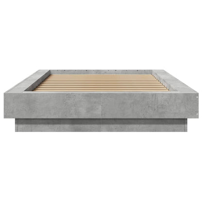 vidaXL Bed Frame with LED Lights without Mattress Concrete Grey 90x200cm