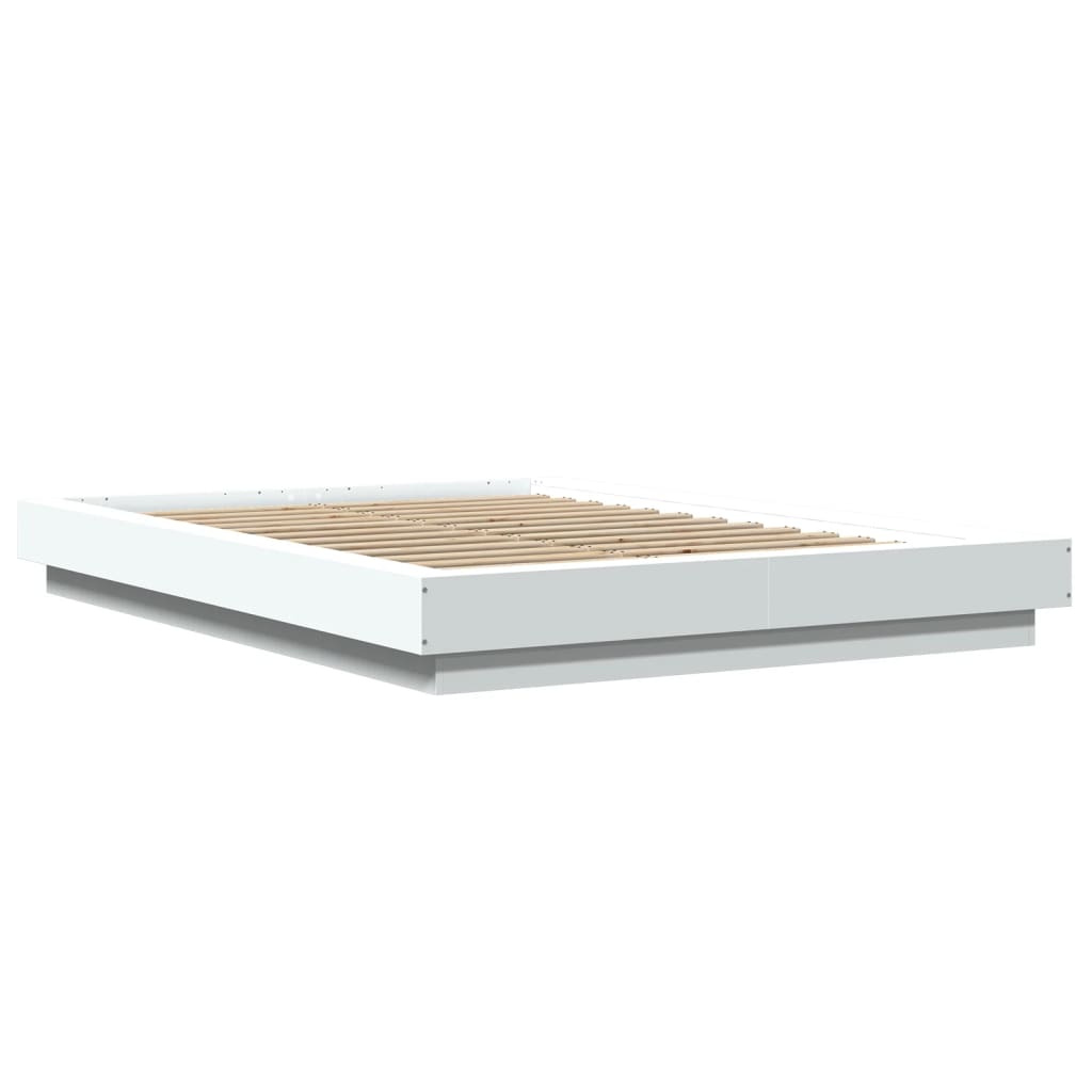 vidaXL Bed Frame with LED Lights without Mattress White 140x190cm