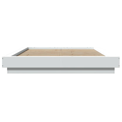vidaXL Bed Frame with LED Lights without Mattress White 135x190cm