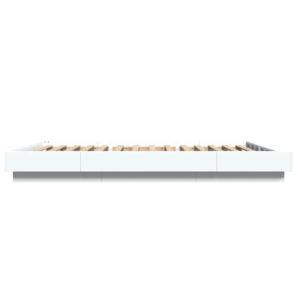 vidaXL Bed Frame with LED Lights without Mattress White 135x190cm
