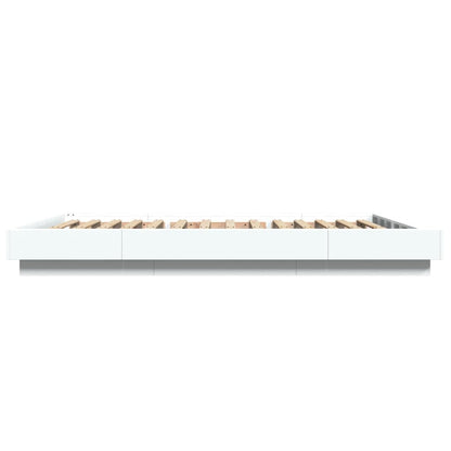 vidaXL Bed Frame with LED Lights without Mattress White 135x190cm