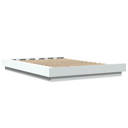 vidaXL Bed Frame with LED Lights without Mattress White 135x190cm