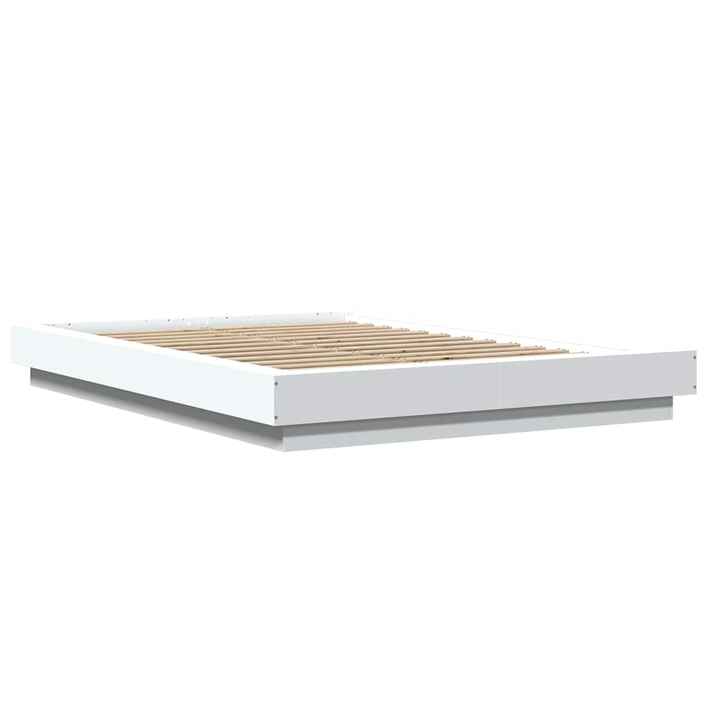 vidaXL Bed Frame with LED Lights without Mattress White 120x190cm