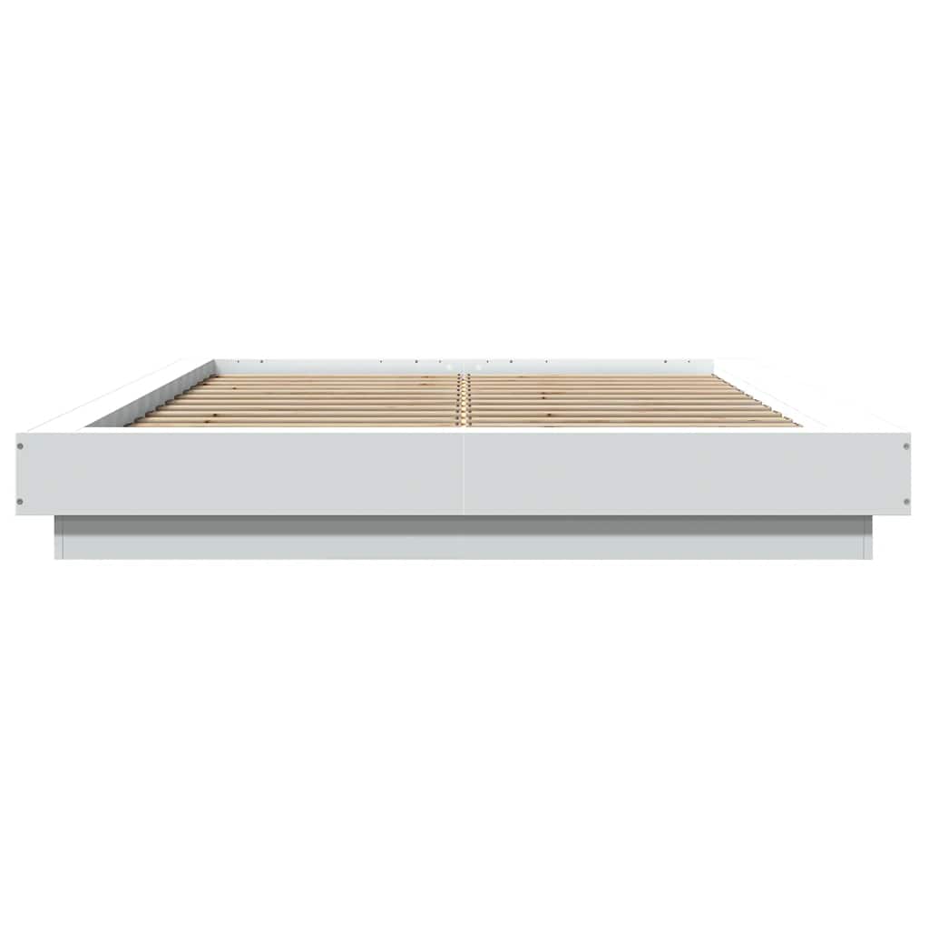 vidaXL Bed Frame with LED Lights without Mattress White 120x190cm