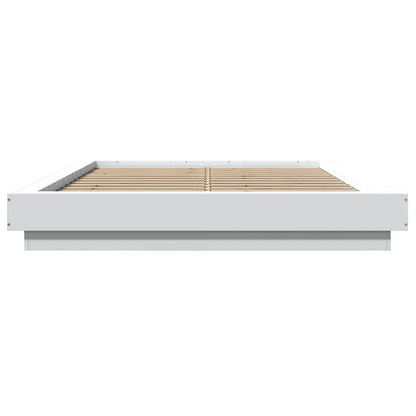 vidaXL Bed Frame with LED Lights without Mattress White 120x190cm