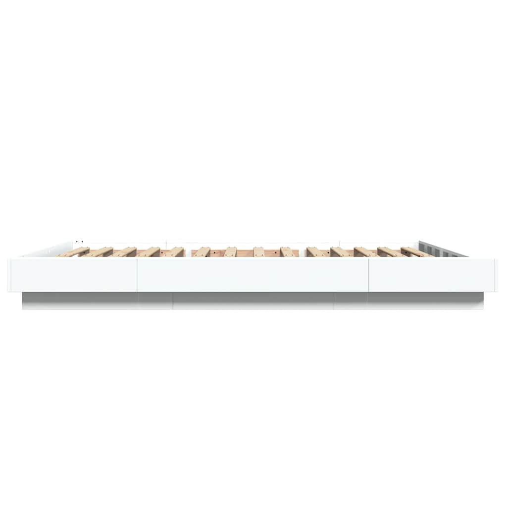 vidaXL Bed Frame with LED Lights without Mattress White 120x190cm