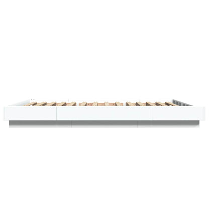 vidaXL Bed Frame with LED Lights without Mattress White 120x190cm