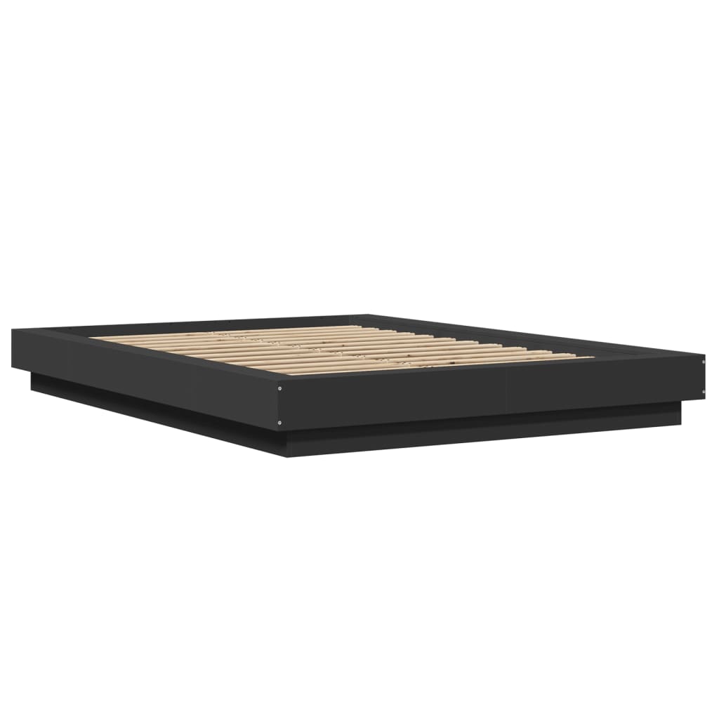 vidaXL Bed Frame with LED Lights without Mattress Black 120x190cm