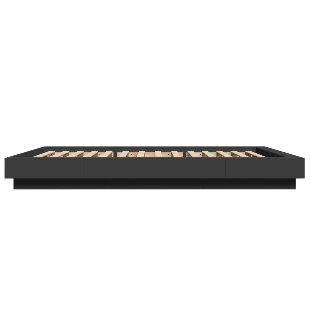 vidaXL Bed Frame with LED Lights without Mattress Black 120x190cm