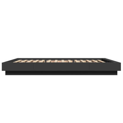 vidaXL Bed Frame with LED Lights without Mattress Black 120x190cm