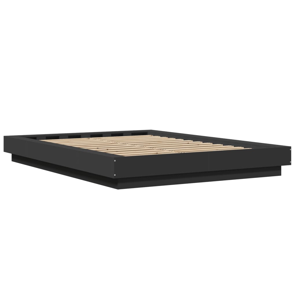 vidaXL Bed Frame with LED Lights without Mattress Black 120x190cm