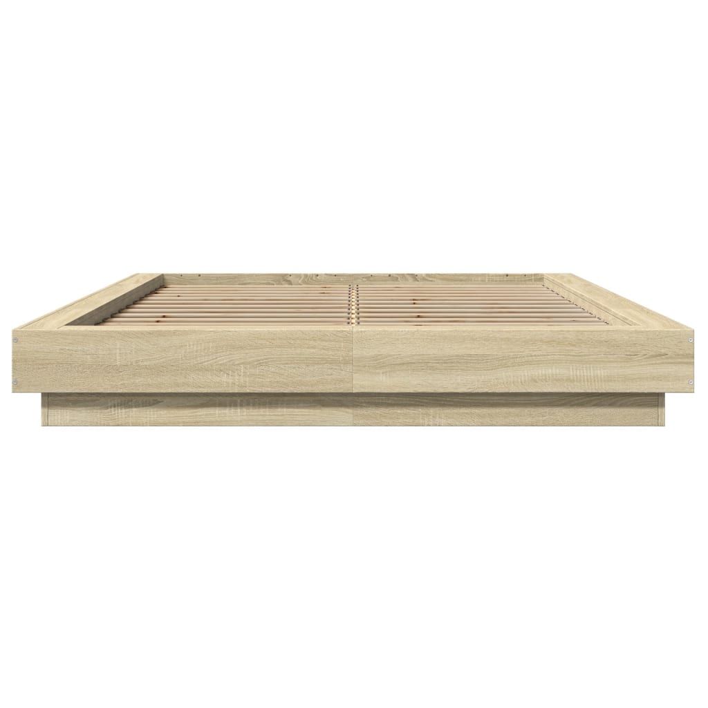 vidaXL Bed Frame with LED Lights without Mattress Sonoma Oak 120x190cm