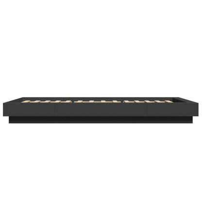 vidaXL Bed Frame with LED Lights without Mattress Black 90x190cm