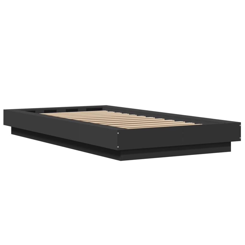 vidaXL Bed Frame with LED Lights without Mattress Black 90x190cm