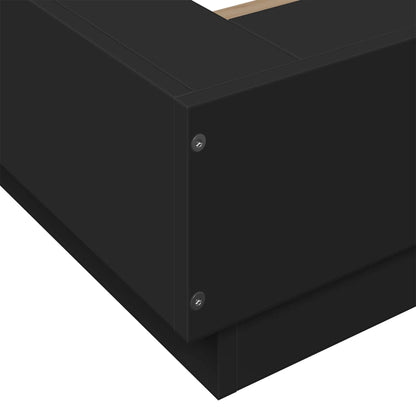 vidaXL Bed Frame with LED Lights without Mattress Black 90x190cm