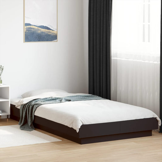 vidaXL Bed Frame with LED Lights without Mattress Black 90x190cm