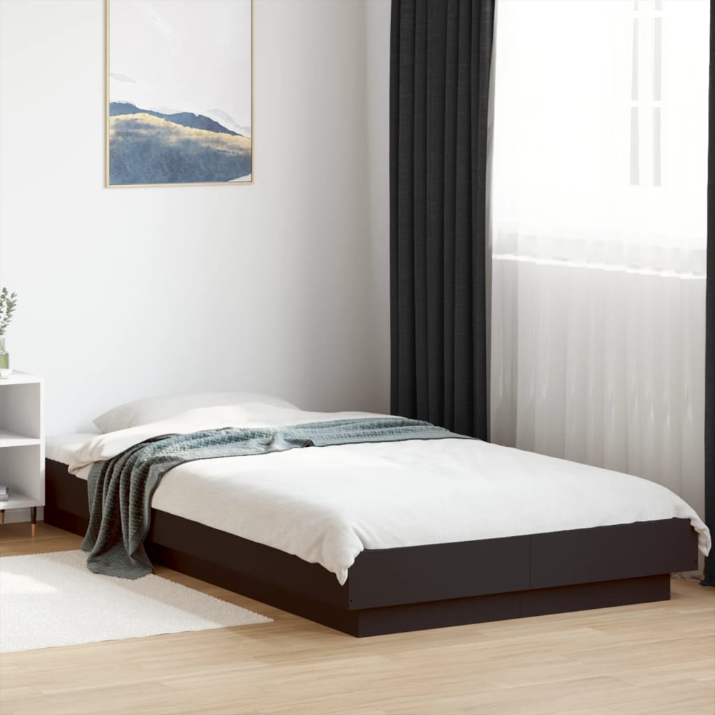 vidaXL Bed Frame with LED Lights without Mattress Black 90x190cm