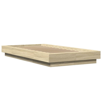 vidaXL Bed Frame with LED Lights without Mattress Sonoma Oak 90x190cm