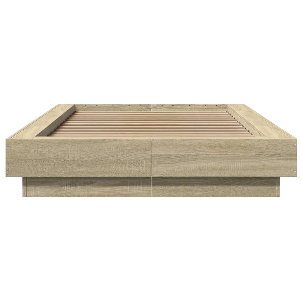 vidaXL Bed Frame with LED Lights without Mattress Sonoma Oak 90x190cm