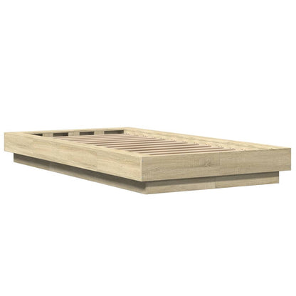 vidaXL Bed Frame with LED Lights without Mattress Sonoma Oak 90x190cm