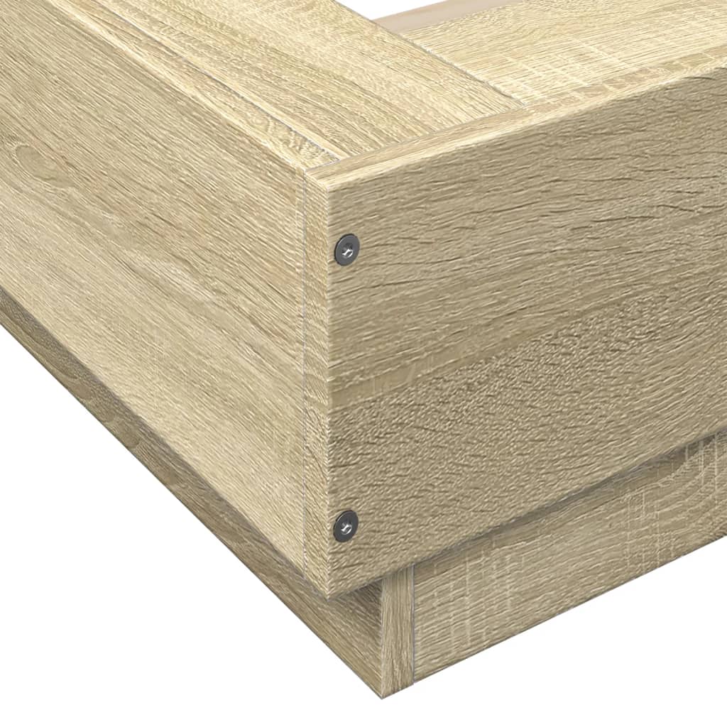vidaXL Bed Frame with LED Lights without Mattress Sonoma Oak 90x190cm