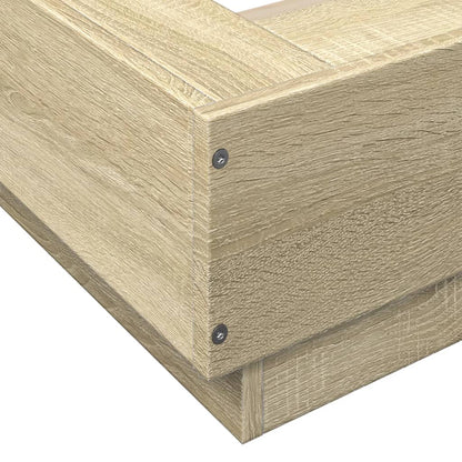 vidaXL Bed Frame with LED Lights without Mattress Sonoma Oak 90x190cm