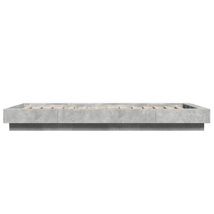 vidaXL Bed Frame with LED Lights without Mattress Concrete Grey 90x190cm