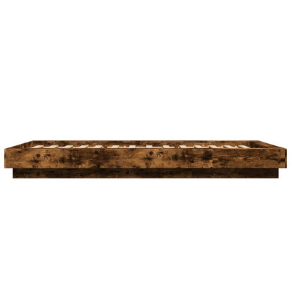 vidaXL Bed Frame with LED Lights without Mattress Smoked Oak 90x190cm
