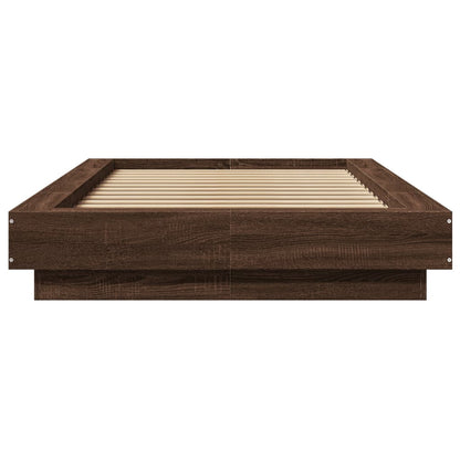 vidaXL Bed Frame with LED Lights without Mattress Brown Oak 90x190cm