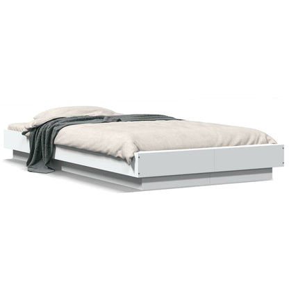 vidaXL Bed Frame with LED Lights without Mattress White 75x190cm