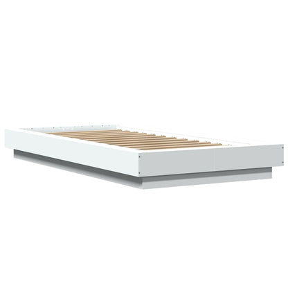vidaXL Bed Frame with LED Lights without Mattress White 75x190cm